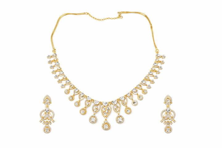 Auric floral drop necklace set