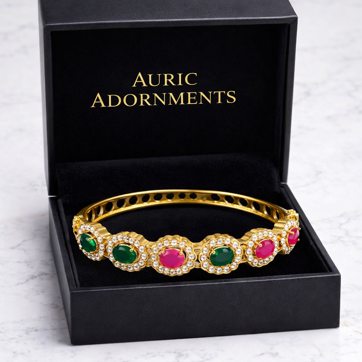Auric Emerald Ruby Halo Bracelet