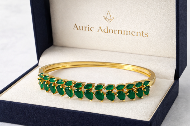 Auric Emerald Elegance Bangle